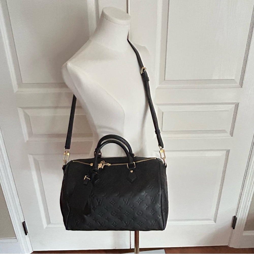 Louis Vuitton Speedy Soft 30 Black Monogram Empreinte Leather Crossbody - Picture 4 of 10